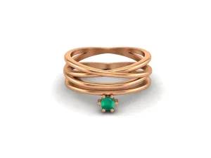 0.16 CT Green Onyx Engagement Ring 925 Sterling Silver Twisted Wedding Ring