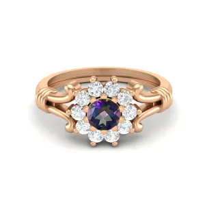 0.63 Ct Mystic Topaz Engagement 925 Sterling Silver Bridal Ring