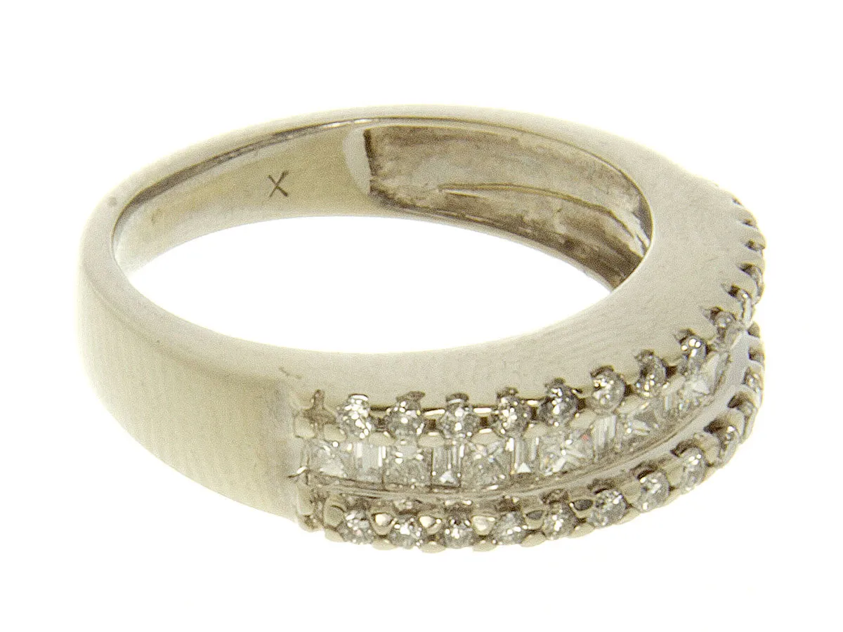 0.70ct Round Princess & Baguette Diamond Band Ring