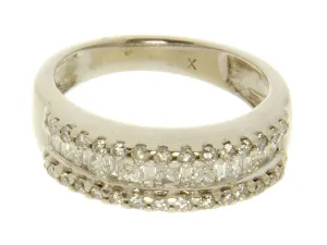 0.70ct Round Princess & Baguette Diamond Band Ring