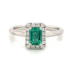 0.75carat Emerald & Diamond Ring