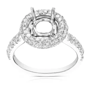0.90 cttw Diamond Semi Mount Engagement Rings in 14K White Gold