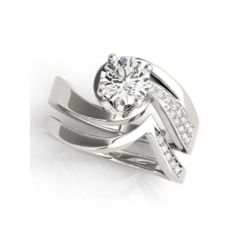 1.0 ct Round Diamond Unique Ring Set