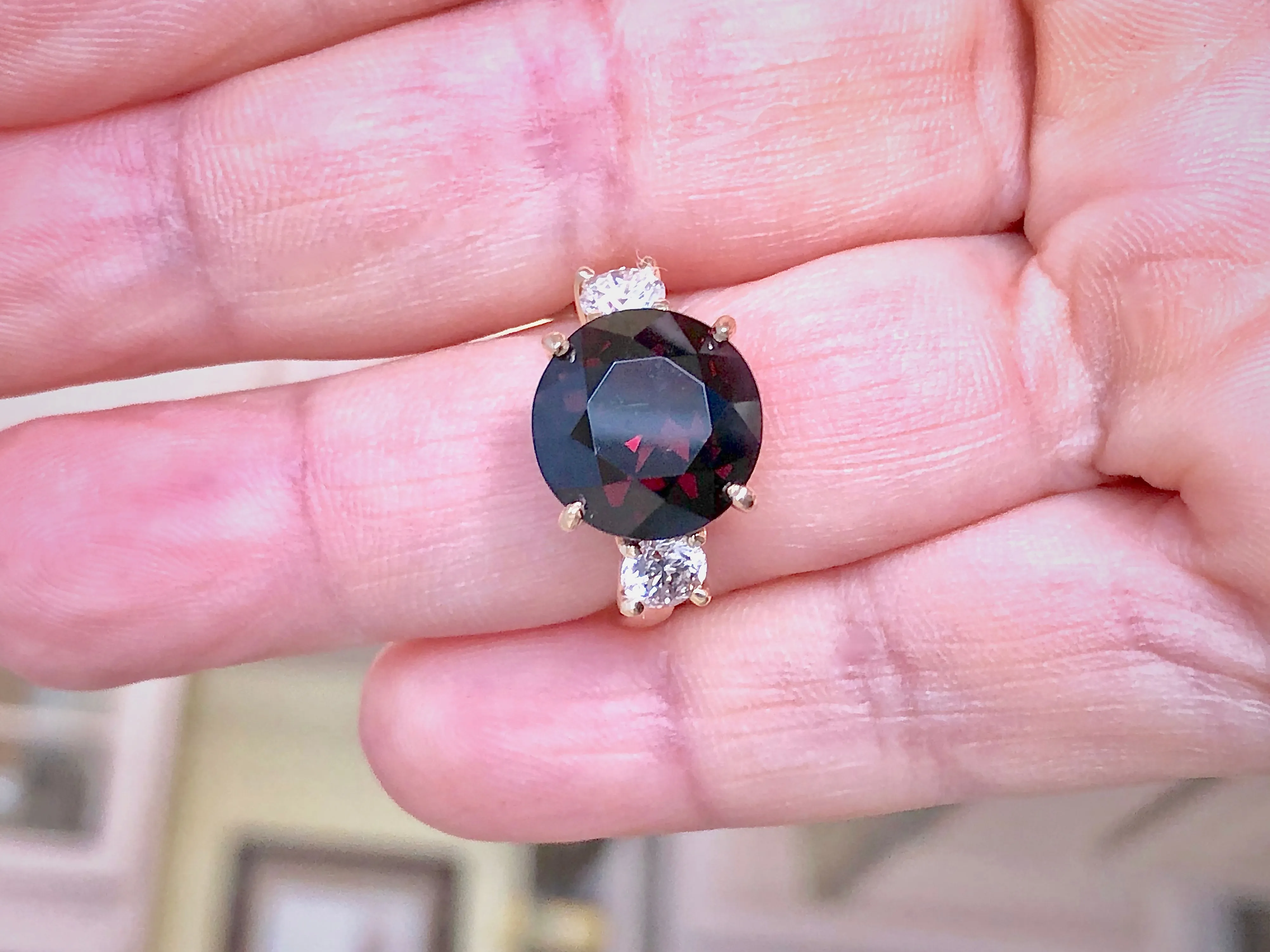 10.73 Carat Natural Spinel Diamond Ring 18 Karat