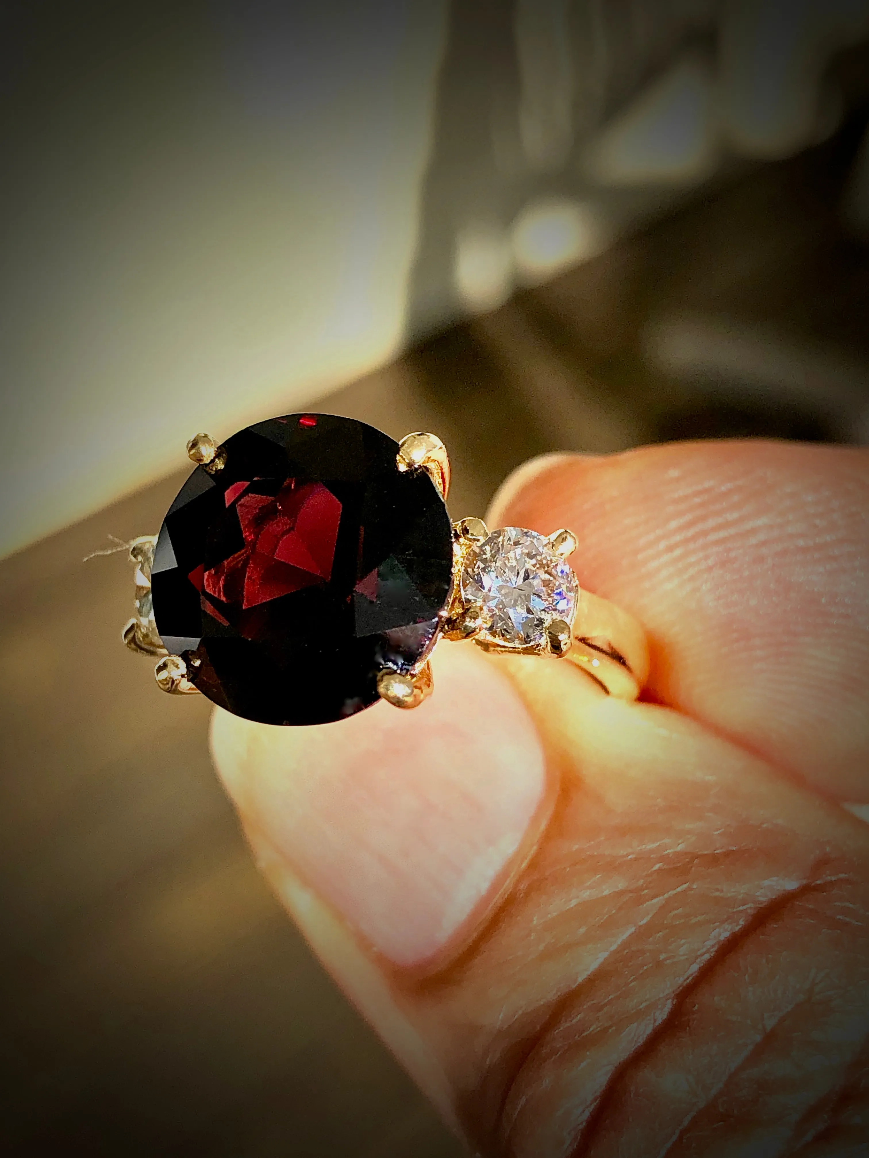 10.73 Carat Natural Spinel Diamond Ring 18 Karat