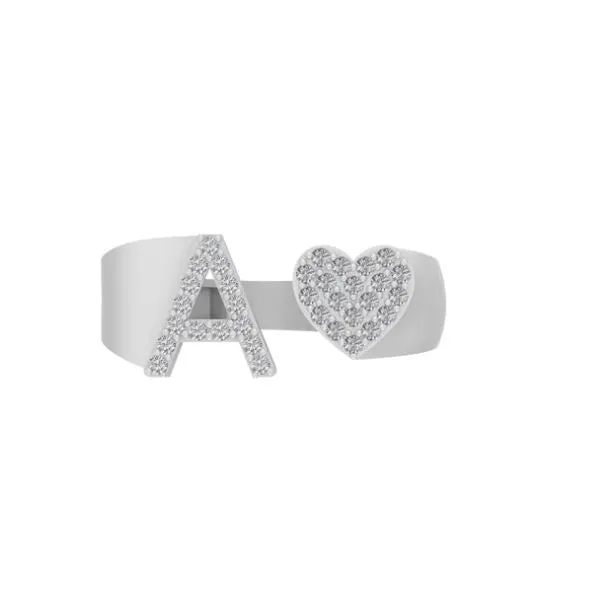 10k Initial Letter Natural Diamonds Stylish Rings SR26400