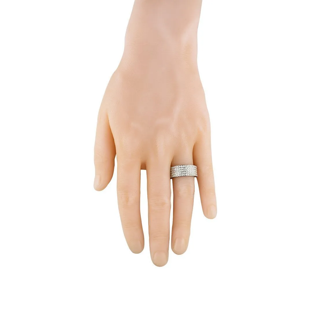 10K Solid White Gold Mens Lab Diamond Wedding Ring Band 2.02 Ctw