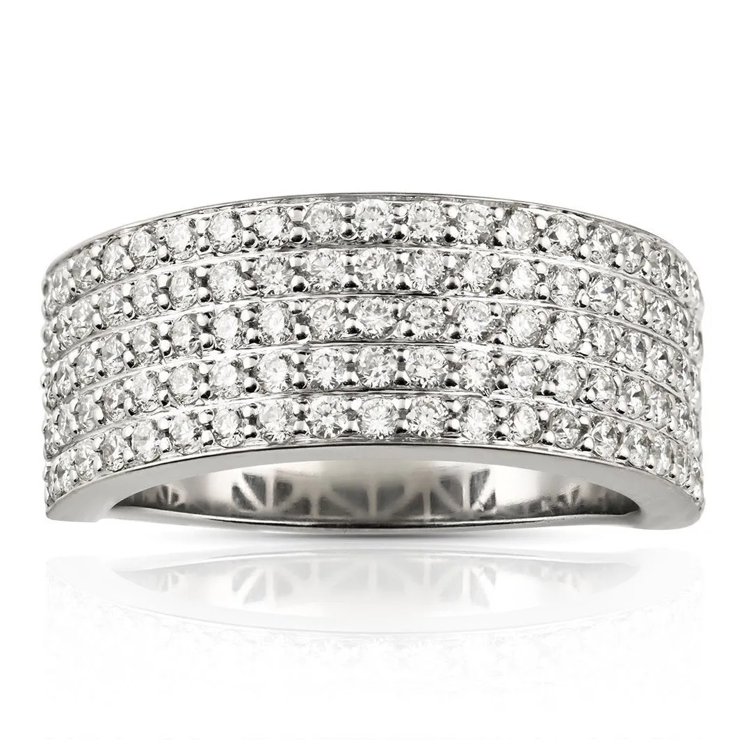 10K Solid White Gold Mens Lab Diamond Wedding Ring Band 2.02 Ctw