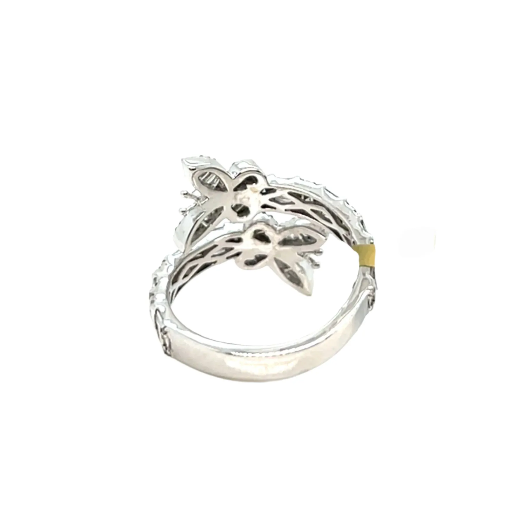 10k White Gold Baguette 1.06ct Diamonds Butterfly Ring - SR39710