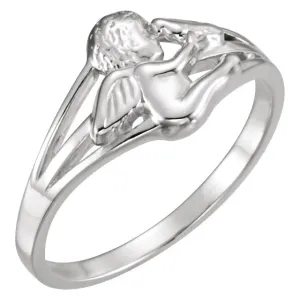 10k Yellow Gold Cherub Ring, Size 7