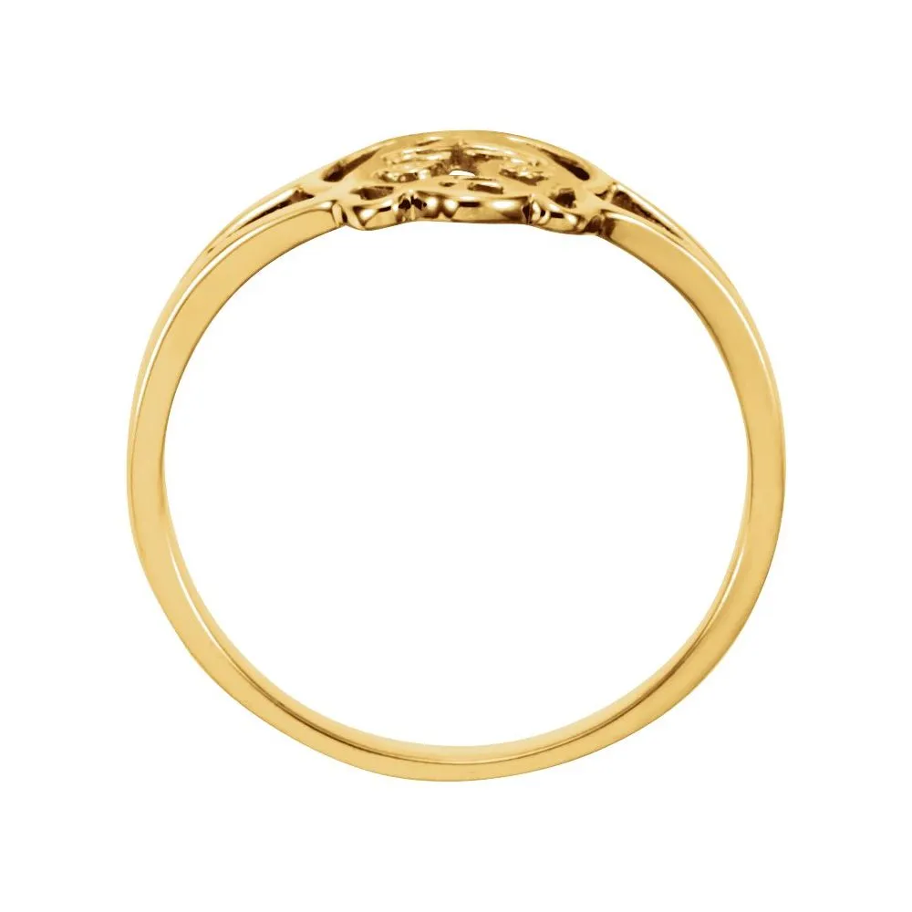 10k Yellow Gold Face of Jesus Ring, Size 5