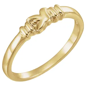 10k Yellow Gold Holy Spirit Chastity Ring, Size 5