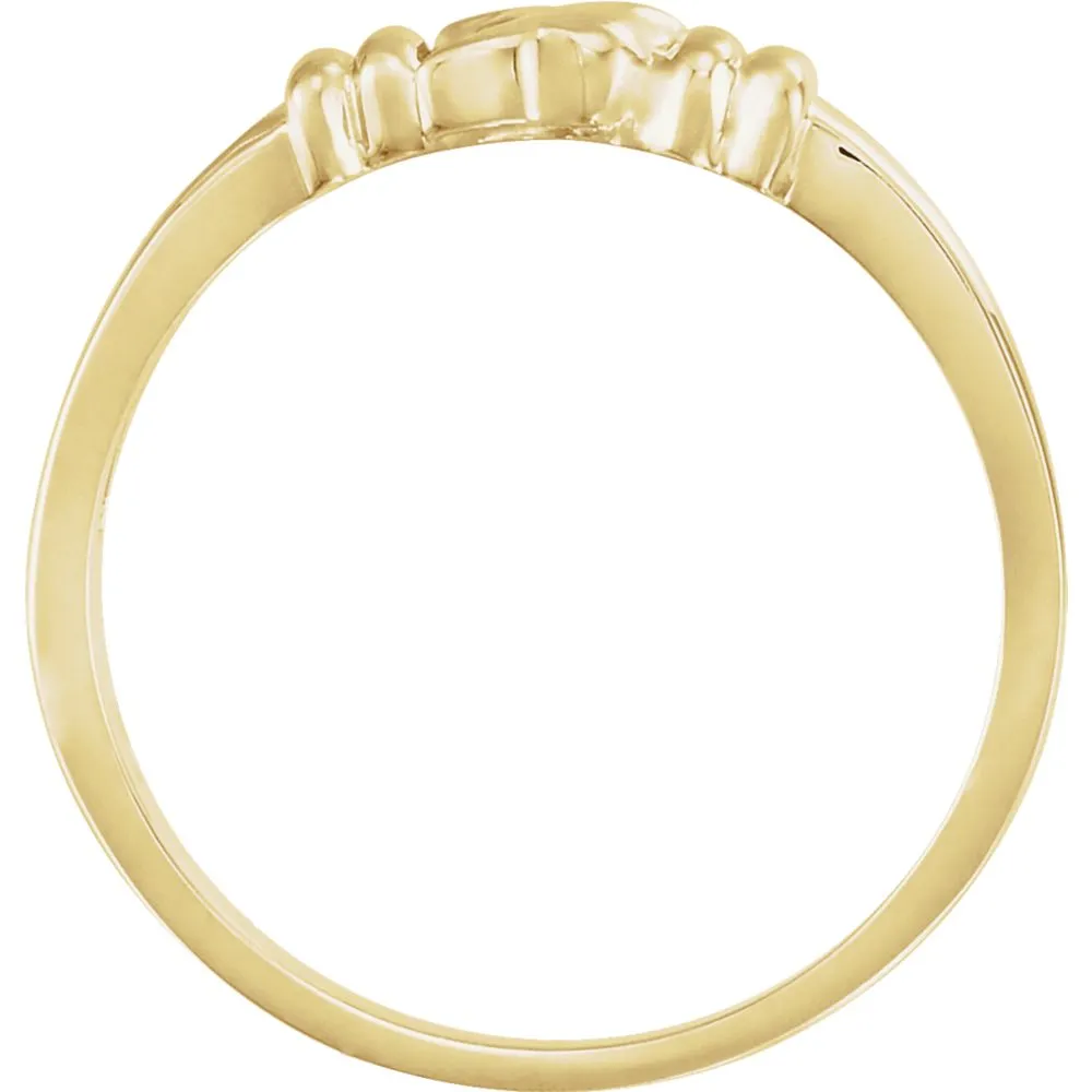 10k Yellow Gold Holy Spirit Chastity Ring, Size 5
