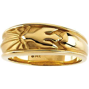 10k Yellow Gold Holy Spirit Ring, Size 6