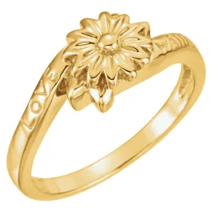 10k Yellow Gold Love Waits Chastity Ring with Packaging, Size 6