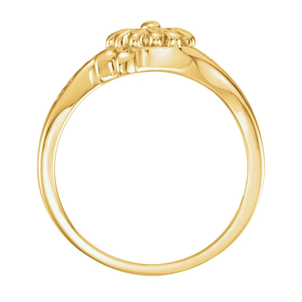 10k Yellow Gold Love Waits Chastity Ring with Packaging, Size 6