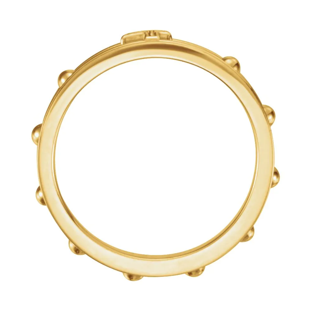 10k Yellow Gold Rosary Ring Size 6
