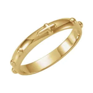 10k Yellow Gold Rosary Ring Size 6