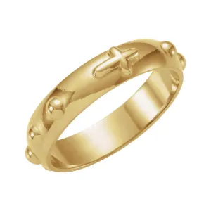 10k Yellow Gold Rosary Ring Size 7