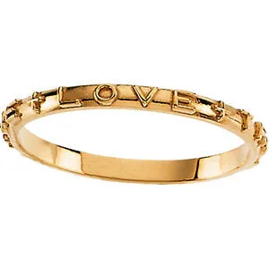 10k Yellow Gold True Love Chastity Ring with Packaging Size 7