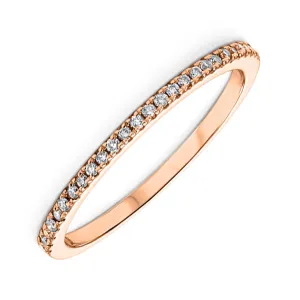 10KT Pink Gold & Diamond Classic Book Stackable Fashion Ring  - 1/8 ctw