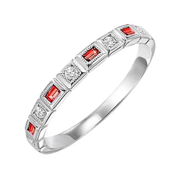 10KT White Gold & Diamond Classic Book Stackable Fashion Ring  - 1/10 ctw