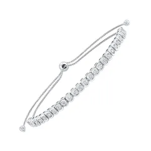 10KT White Gold & Diamond Classic Book Tennis Bracelet  - 1/2 ctw