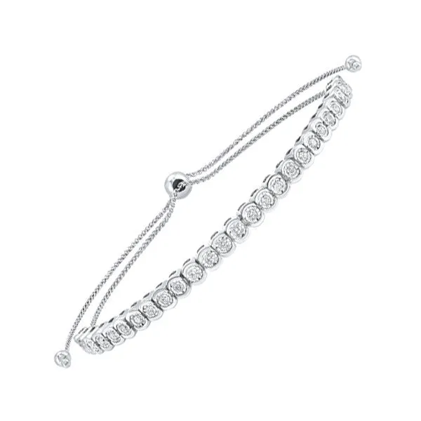 10KT White Gold & Diamond Classic Book Tennis Bracelet  - 1/2 ctw