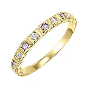 10KT Yellow Gold & Diamond Classic Book Stackable Fashion Ring  - 1/10 ctw