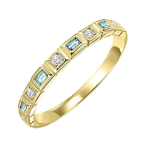 10KT Yellow Gold & Diamond Classic Book Stackable Fashion Ring  - 1/10 ctw