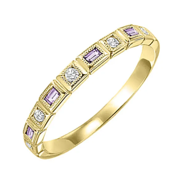 10KT Yellow Gold & Diamond Classic Book Stackable Fashion Ring  - 1/10 ctw