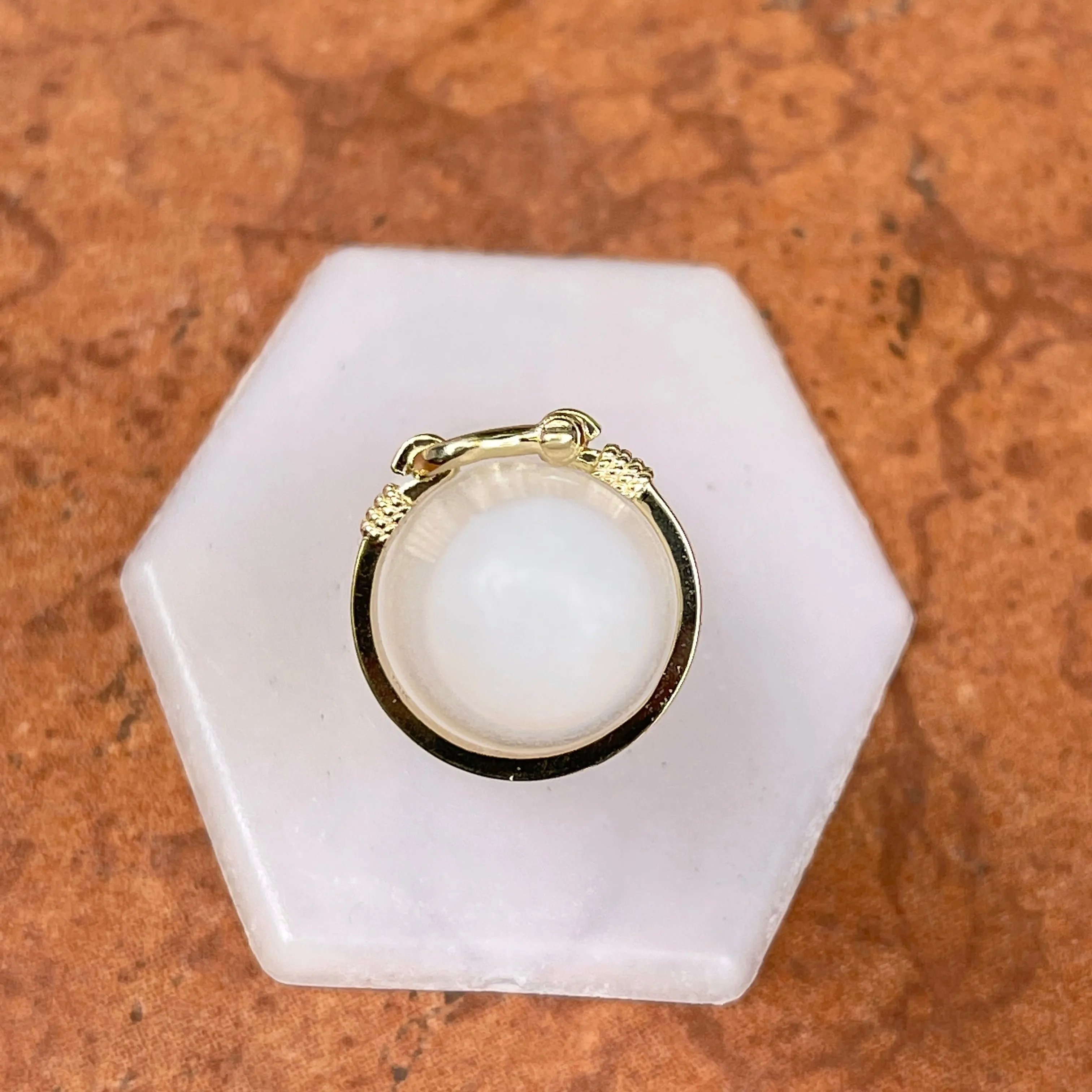 10KT Yellow Gold Shackle Rope Edge Ring