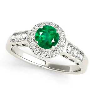 1.15ct. Genuine Emerald Ring With Halo And Hand Carved Filigree Band