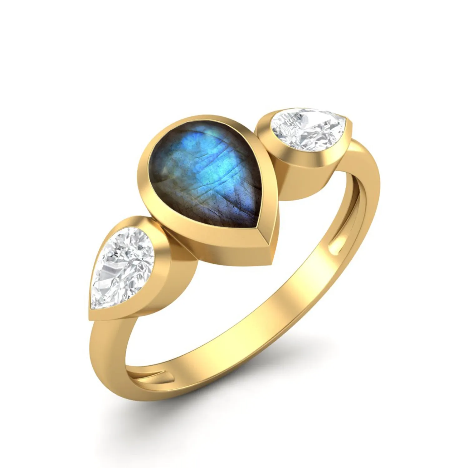 1.25 Cts Labradorite 925 Sterling Silver Ring For Women Anniversary Gift