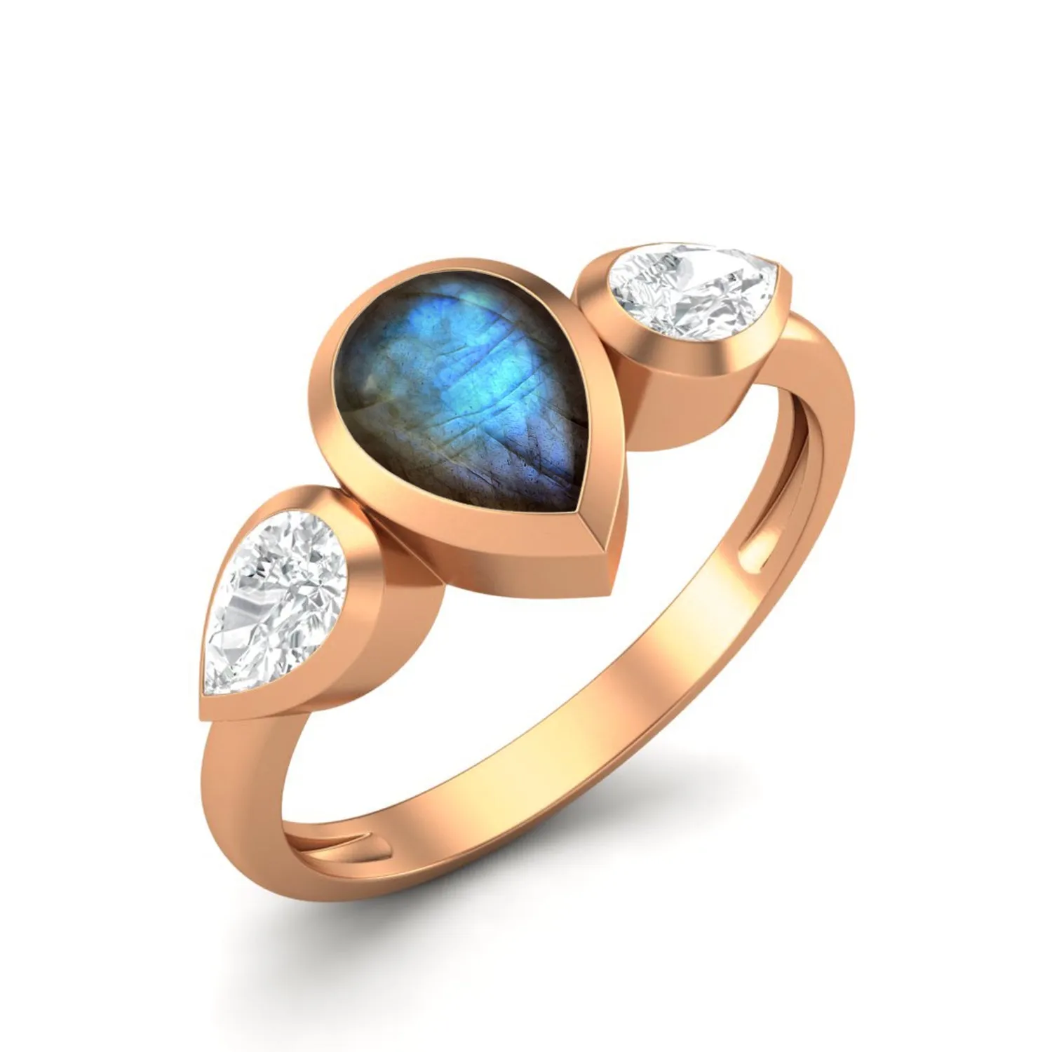 1.25 Cts Labradorite 925 Sterling Silver Ring For Women Anniversary Gift