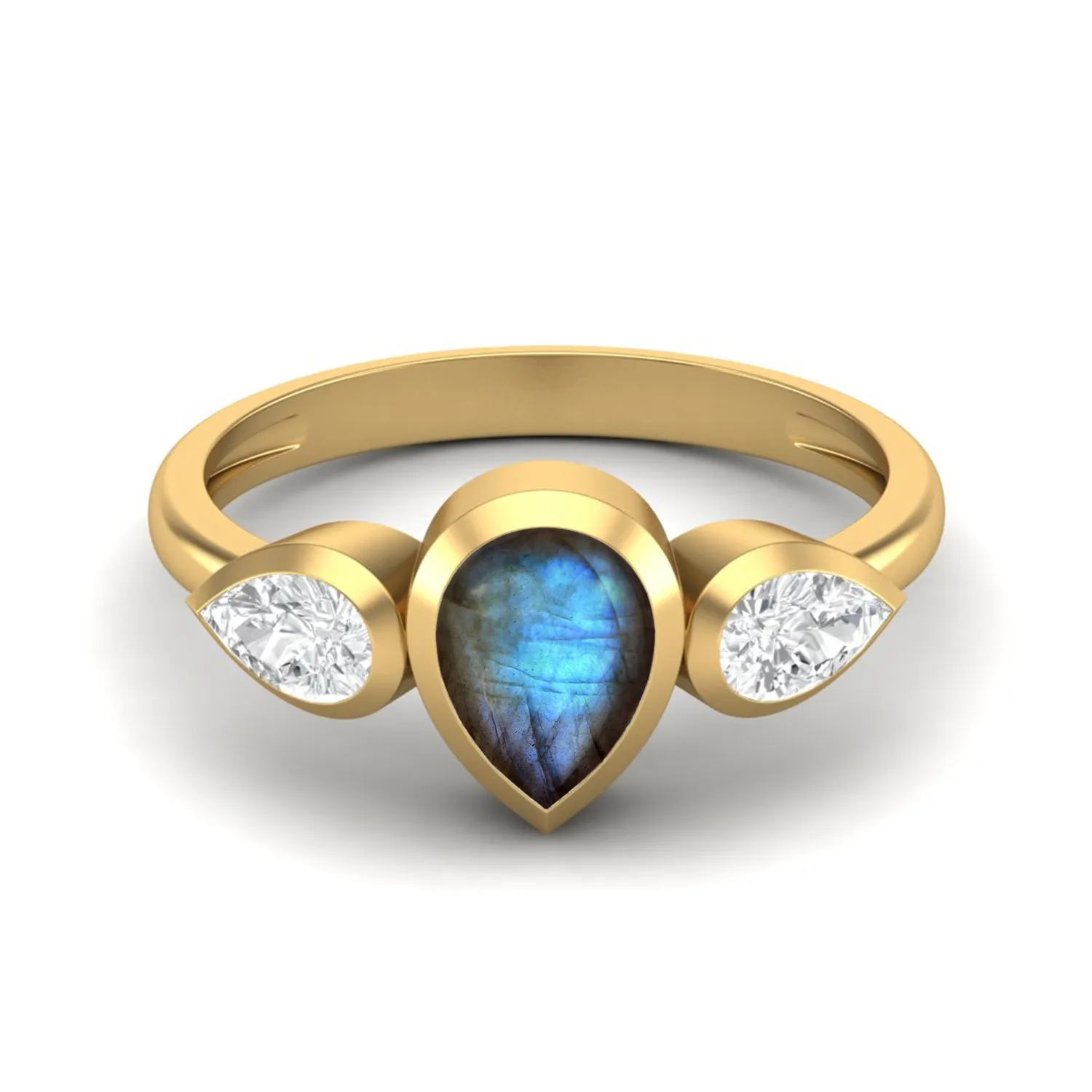 1.25 Cts Labradorite 925 Sterling Silver Ring For Women Anniversary Gift