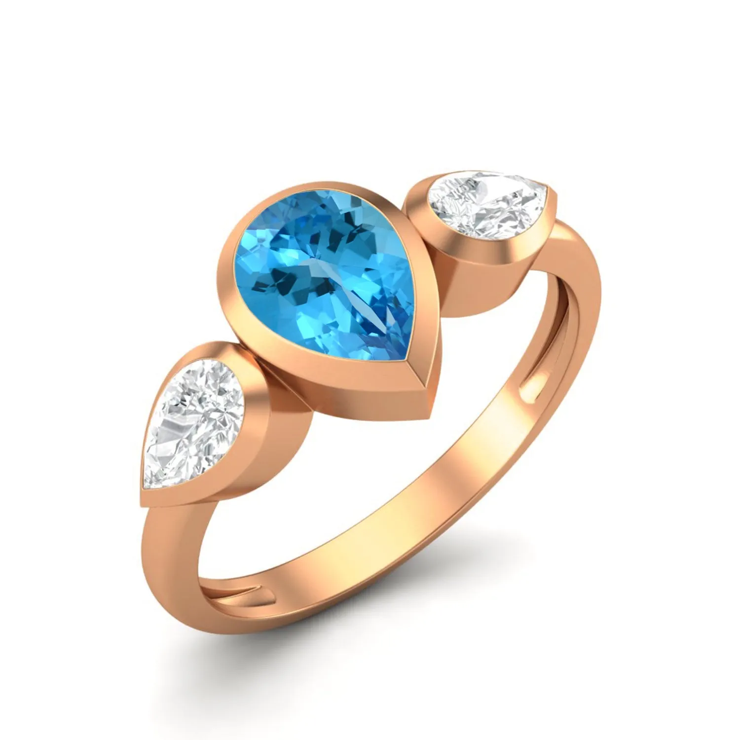 1.25 Cts Sky Blue Topaz Engagement Ring 925 Sterling Silver Sky Blue Topaz Ring