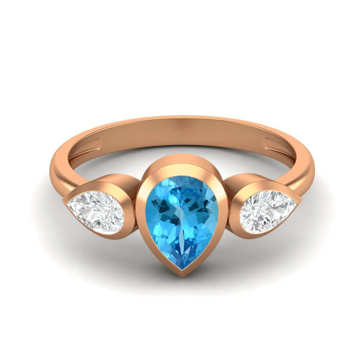 1.25 Cts Sky Blue Topaz Engagement Ring 925 Sterling Silver Sky Blue Topaz Ring
