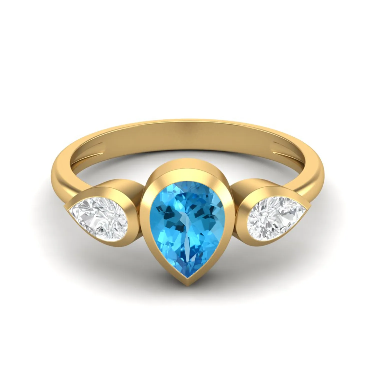 1.25 Cts Sky Blue Topaz Engagement Ring 925 Sterling Silver Sky Blue Topaz Ring