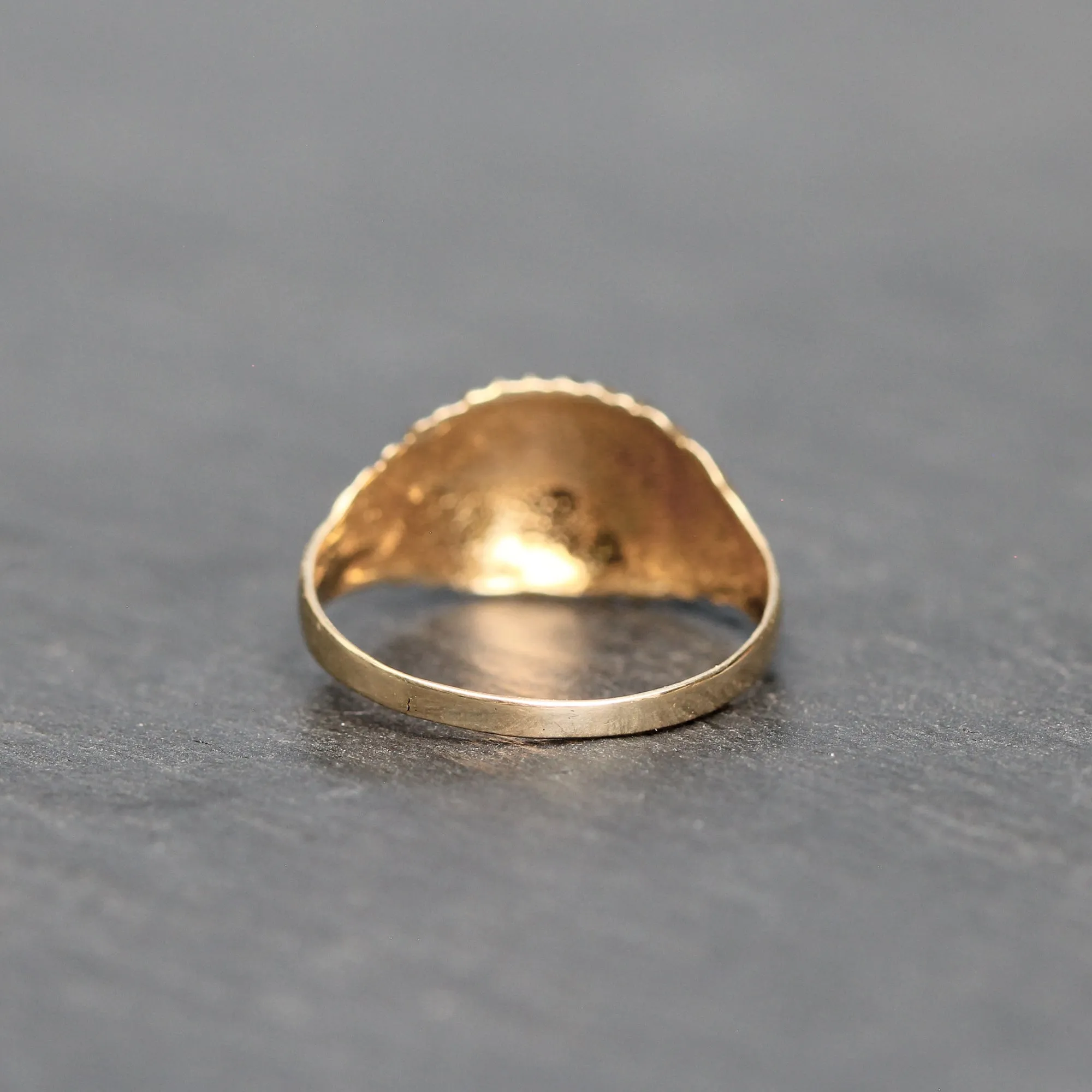 14k Gold Diamond Cut Dome Ring