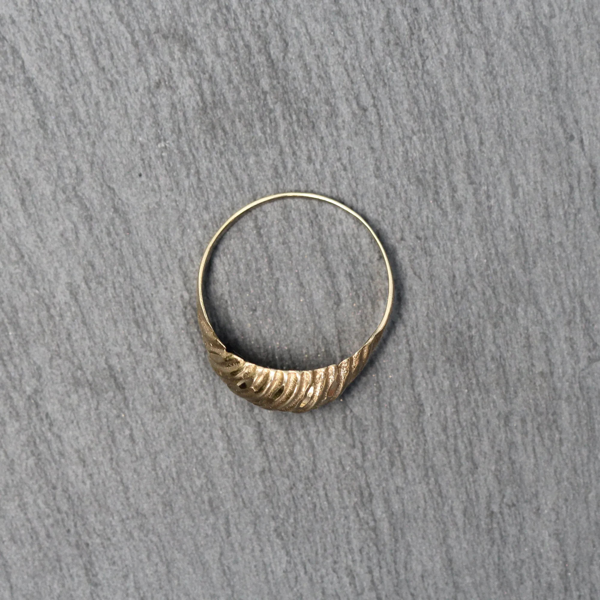 14k Gold Diamond Cut Dome Ring
