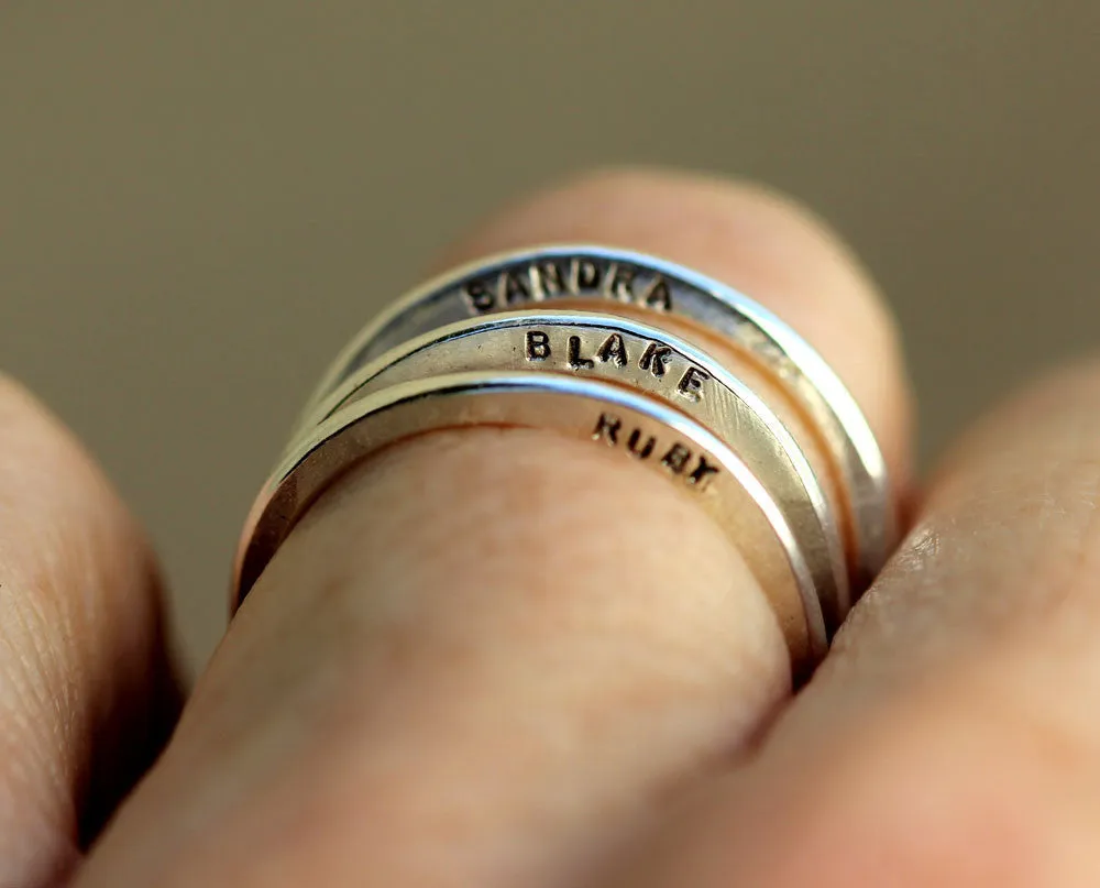 14k Gold Filled Personalized Hammered Ring (S0238)