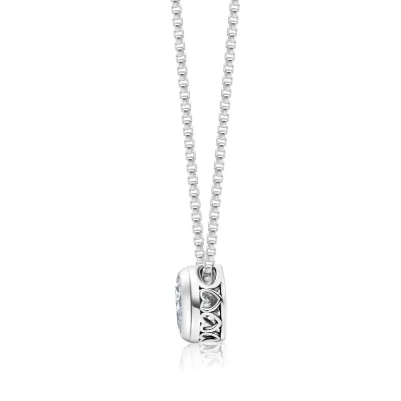 14K Gold Plated Cz Pendant Necklace, December Birthstone