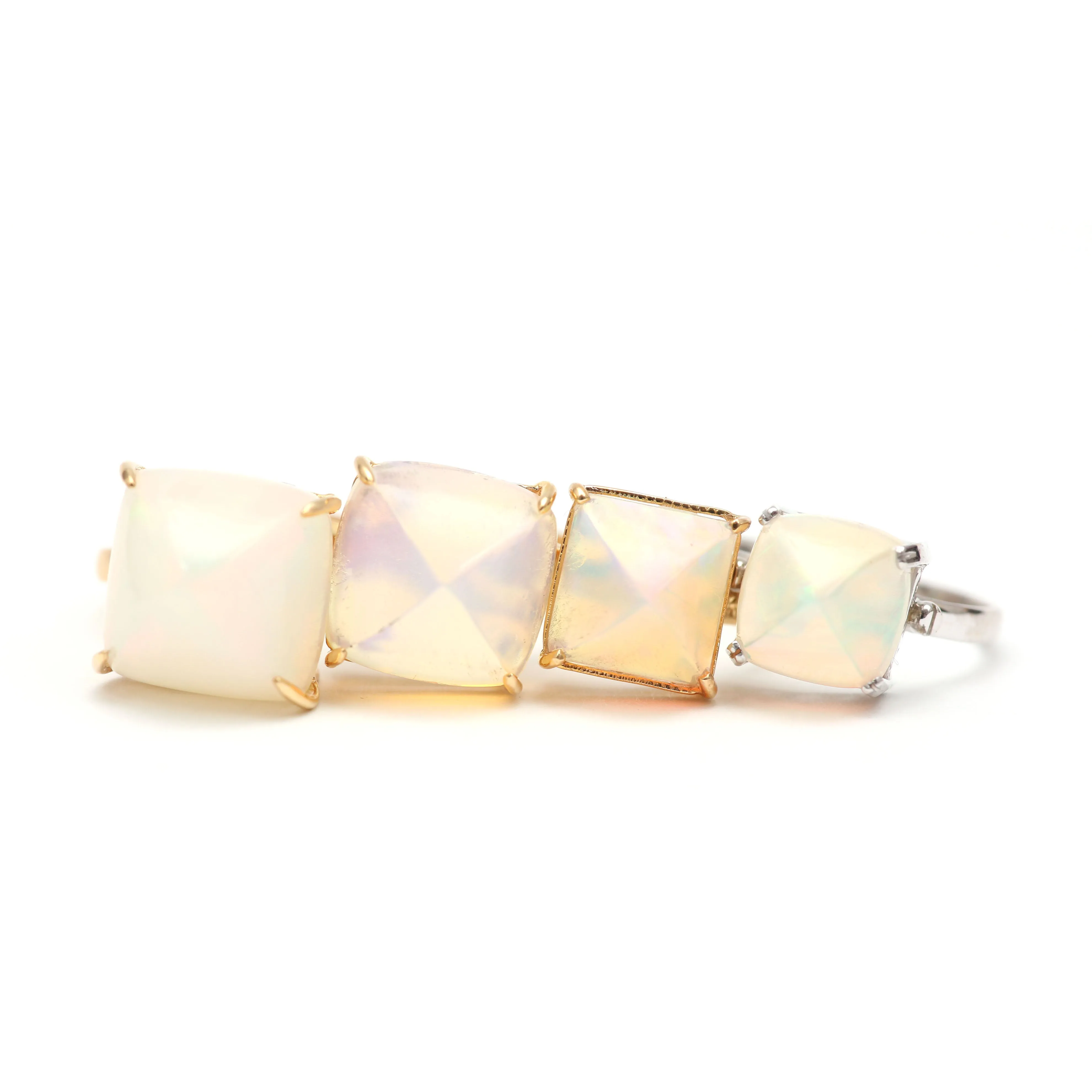 14k Opal Pyramid Rings