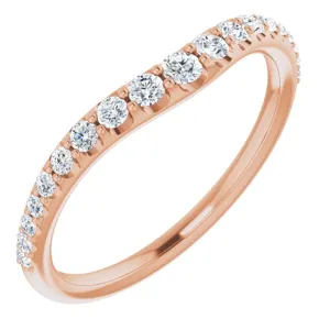 14K Rose 1/3 CTW Natural Diamond Contour Band