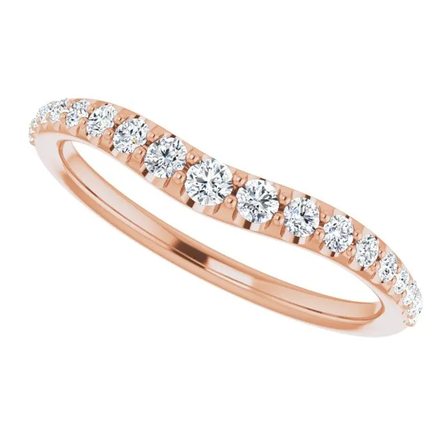 14K Rose 1/3 CTW Natural Diamond Contour Band