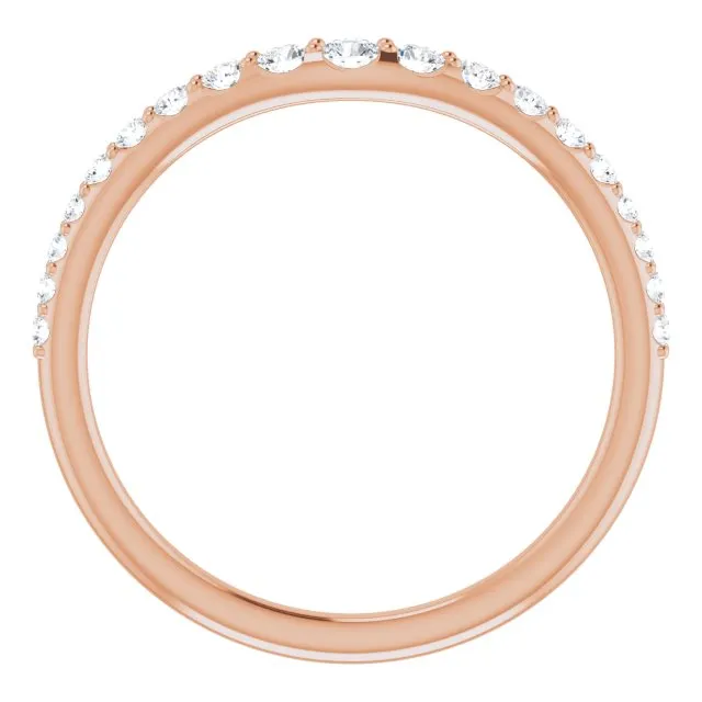 14K Rose 1/3 CTW Natural Diamond Contour Band