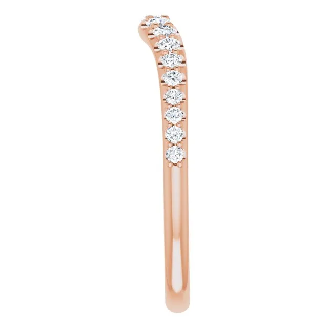 14K Rose 1/3 CTW Natural Diamond Contour Band