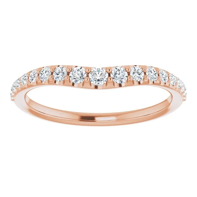 14K Rose 1/3 CTW Natural Diamond Contour Band