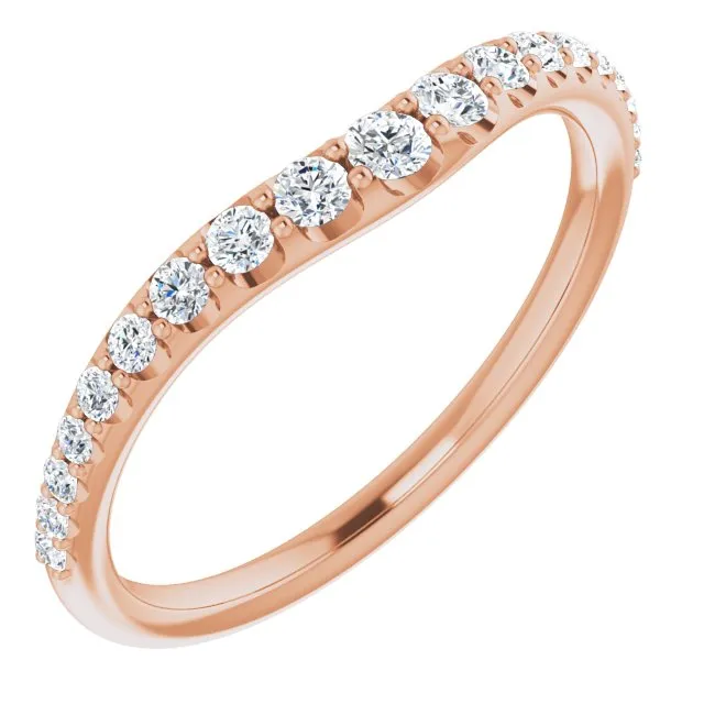 14K Rose 1/3 CTW Natural Diamond Contour Band